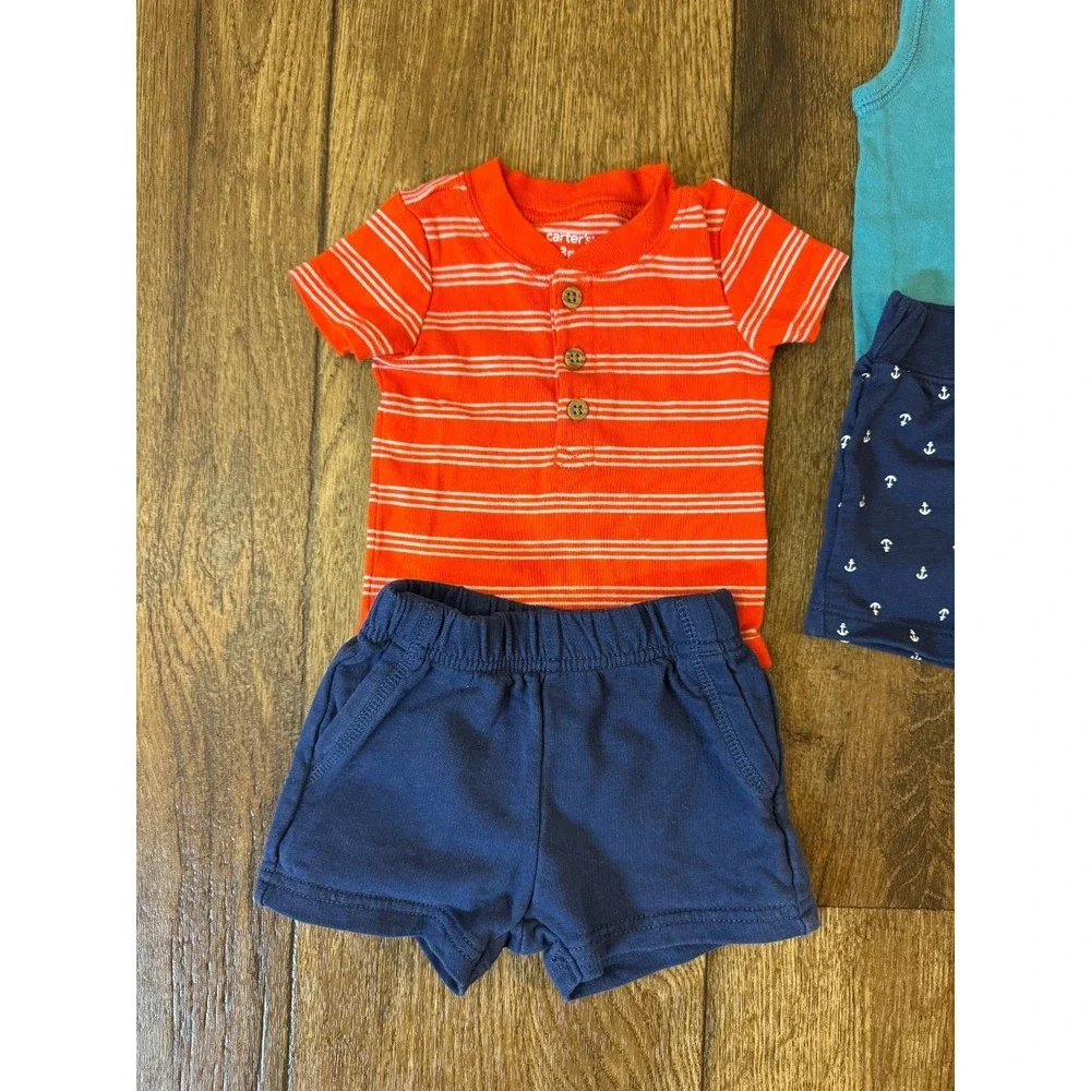 Carter's Boy 3 Months Summer Clothes Lot Outfits Shorts Shirts Bodysuits On Go - Picture 5 of 13